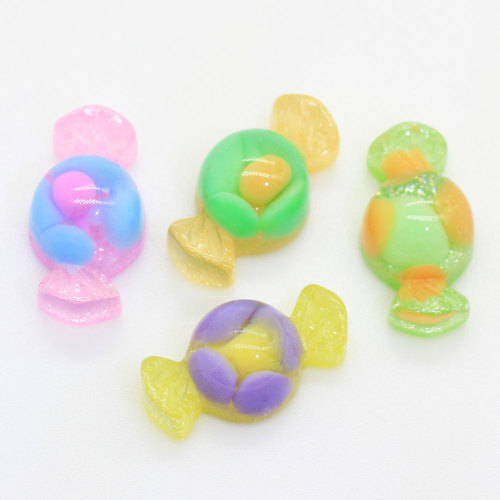 Moda Spotted Kolorowe cukierki w kształcie kaboszonu z żywicy 100 sztuk / worek Flatback Koraliki Slime Kids Toy Decor
