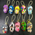 Perle de monchichi Keychain personnalisés porte-clés balle arc-en-ciel BRICOLAGE