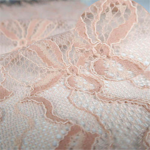 Tissus de robe de broderie de dentelle rose imprimé coton rayonne