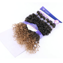 xuchang dadi factory wholesale reyna wave 6pcs synthetic hair weaving,ombre color double weft synthetic hair extensions
