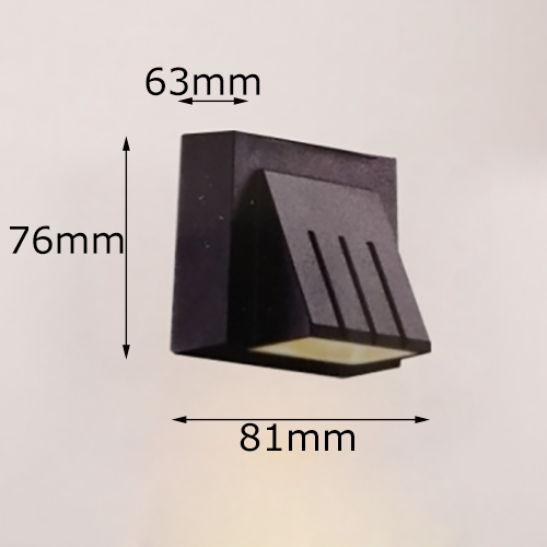 3W Striped Aluminum Black outdoor in wall lightsofStriped outdoor in wall lights Size