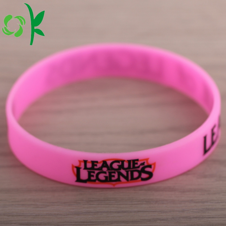 pink printed silicone bracelet