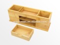 nuevo diseño Bamboo Desk Organiser With Drawer caja de almacenamiento de bambú con portalápices