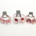 Titolari di coda di cavallo elastici per capelli con fiocco glitter rosa bowknot corone all&#39;ingrosso neonate coreane