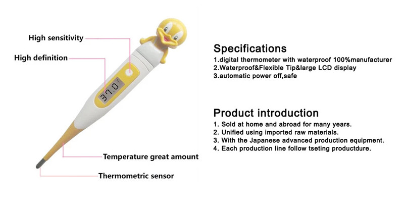 Animal Shaped Baby Cartoon Digital Monitor Body Thermometer