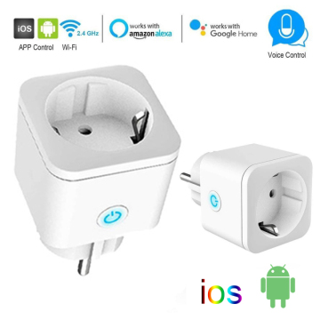 EU Plug WIFI Wireless Remote Socket Smart Timer Plug Voice Control EU Home Fire Retardant PC Smart Power Socket Alexa Google