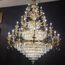 Copper Chandelier Luxury Crystal Pendant Lamp