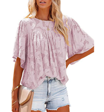 Women Lace Hollow Out Chiffon Shirt