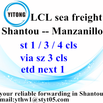 Shantou à Manzanillo LCL conteneur maritime