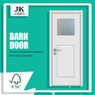 JHK-G15 Chinese Beautiful Design House White Wood Glass Door