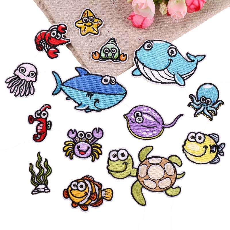 Fish Animals Embroiderd Patches