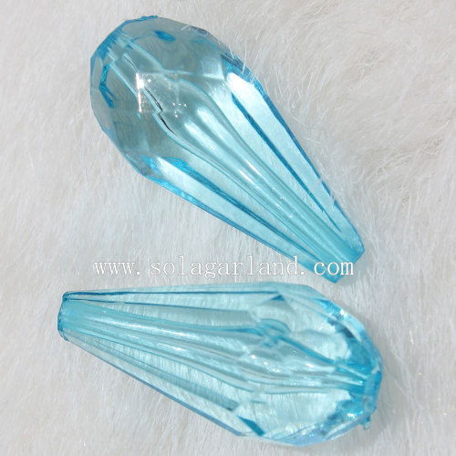 12 * 25MM Großhandel Acryl Kristall Facted Teardrop Perlen