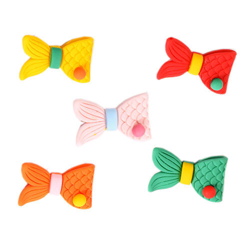 Kawaii Candy Color Mermaid Tail Charms Lovely Fairy Tale Mermaid Tails Flatback Resin Cabochons For Hair Bow Center Decoration