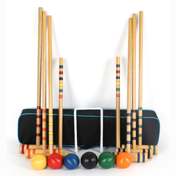 Conjunto de croquet de seis jogadores para crianças com bolsa de transporte