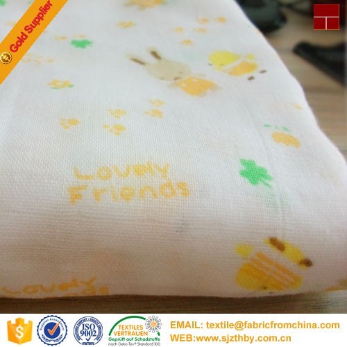 organic cotton baby 100% cotton fabric double layer cloth