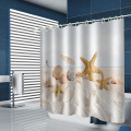 Starfish Conch Waterproof Shower Curtain Sea Beach Bathroom Decor