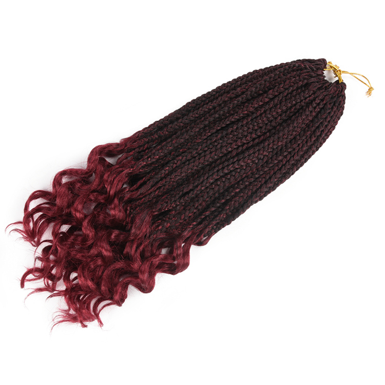 Morgan Popular High Quality Pr Looped Synthetic Crochet Braid Hair Box Braids Curly Ends