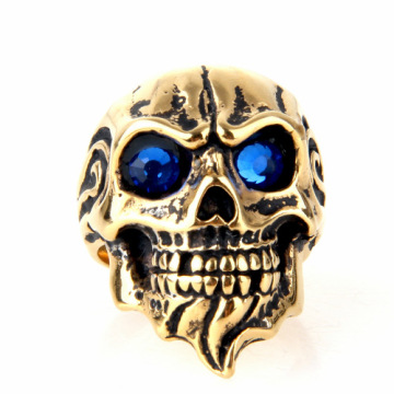 American retro Titanium Steel finger skull ring