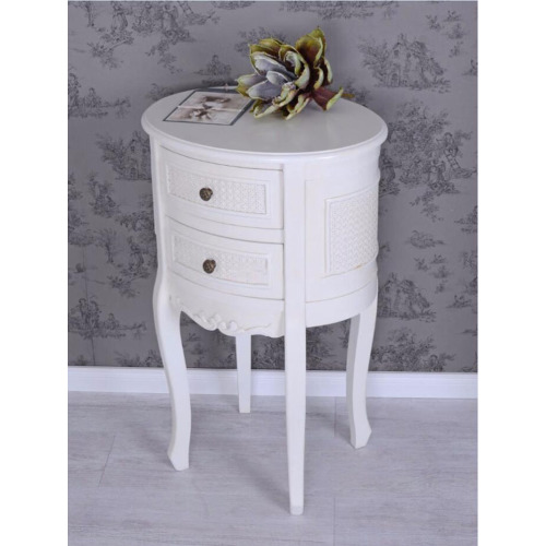 Vintage Bedside Table White Nightstand Shabby