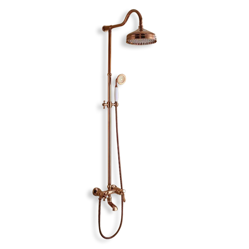 Wall-mounted bathroom shower set rain shower antique brass shower faucet set