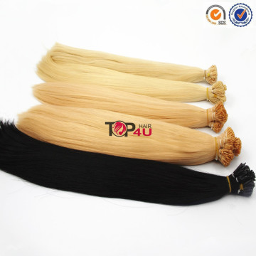 Wholesale 100% remy Russian prebonded curly keratin hair extension