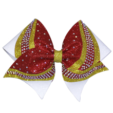 Glitter Red Hair Bows with blings