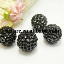 Black Acrylic Rhinestone Beads