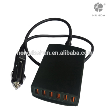 China Supplier 12V 24V DC built in 6 USB Port Car Charger mobile Power In Car