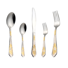 Exquisite Stainless Steel Dinnerware Set with Decal Handle