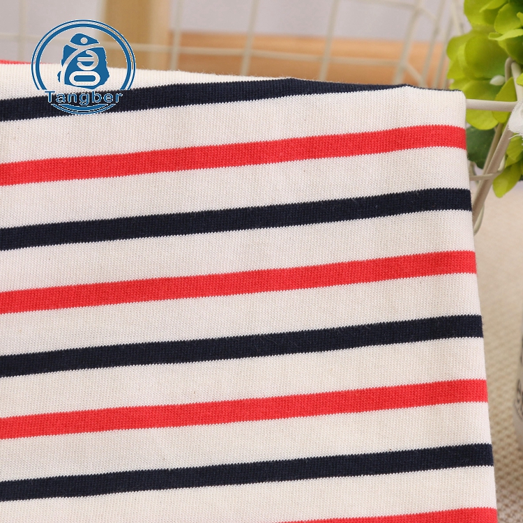 Nice quality 100% cotton yarn dyed stripe knitting fabric cotton