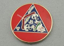 Regional Supply Office Oceana Metal Minden Xii Lapel Pins , Adhesive Hard Enamel Pin For Promotional Git