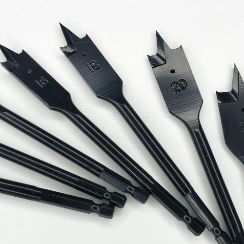 7pcs Bits de forage Ensemble noir fini pour le bois