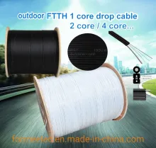 Network Cable Fiber Optic FTTH Cable 2 Core FTTH Drop Cable