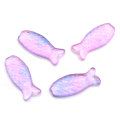 New Charms 100pcs/bag Mini Fish Transparent Flat Back Resin Cabochon For Handmade Phone Shell Beads Charms Kids Toy Decor