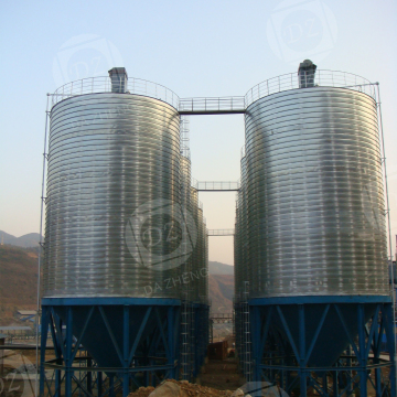 Spiral steel plate silo for cement building materials