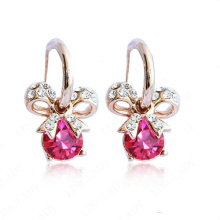 Hot pink large diamond drop earring and gold plated earring for women1