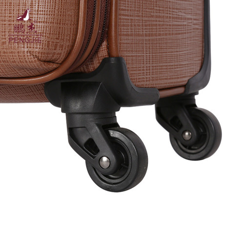 New zipper 4 wheels PU soft luggage bag