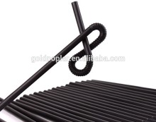 black flexible 6mm diameter magic drinking straw