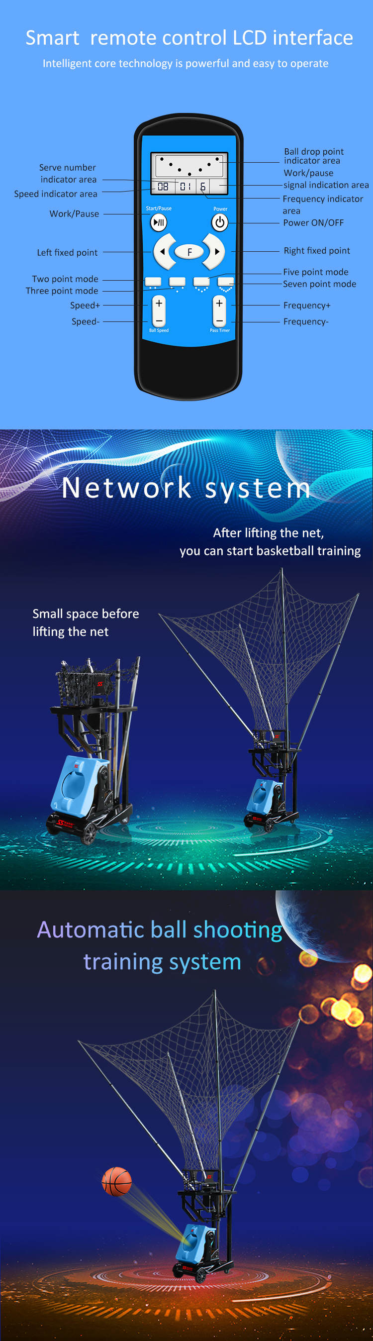 Mesin Pelatihan Basket Menembak Rental Shot Trainer dengan Remote Nirkabel