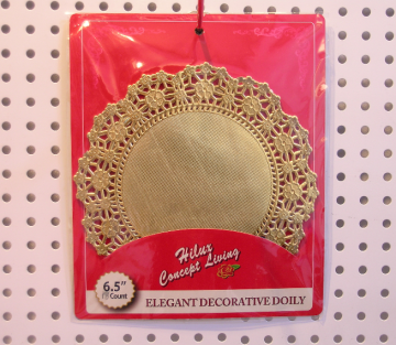 golden foil round doily 6.5inch