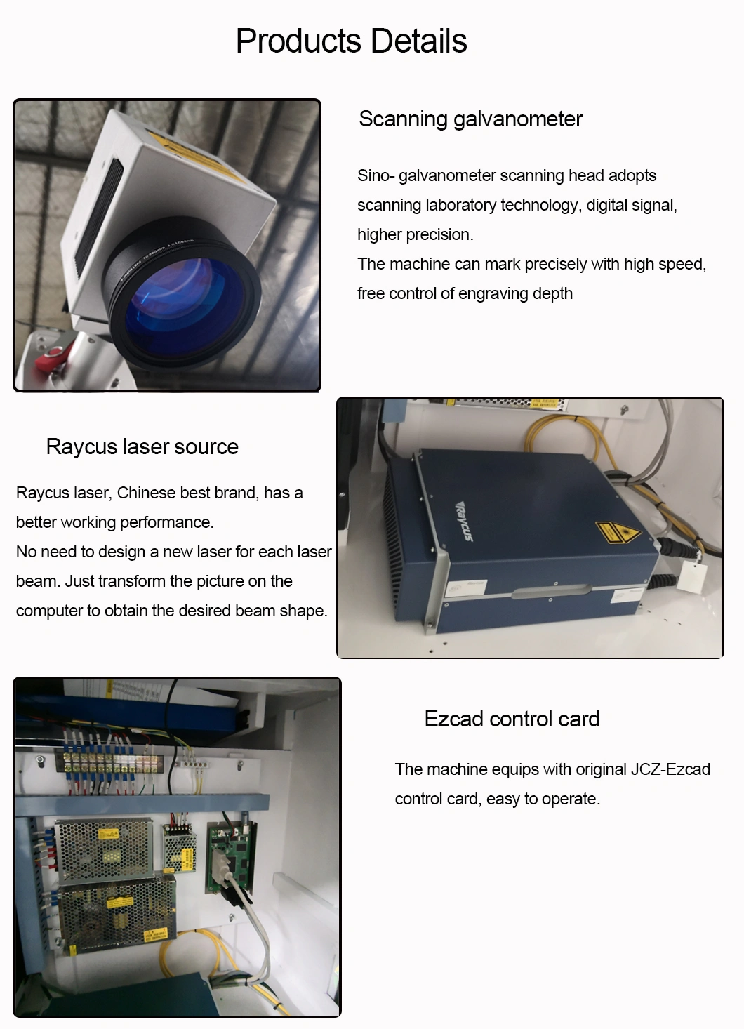 Kahan 20W 30W 50W Metal Marking Fiber Laser Marking Machine 100X100mm