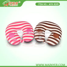 Stripe printed vibrating massage neck pillow with speakers