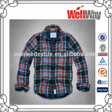 wholesale model classic italian cotton plaid man shirt