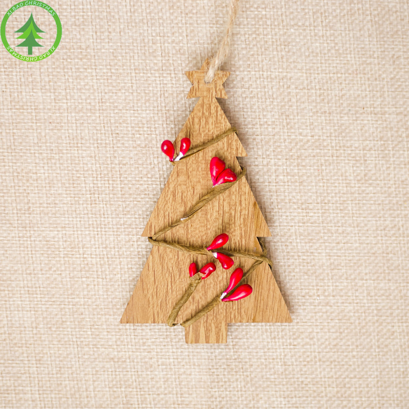 Multi Styles Printed Christmas Wooden Pendant Ornaments Christmas Tree Ornaments DIY Kids Toys Wood Craft Hanging Gifts