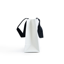 Coated Paper Bag With Black Ribbon Shopping Bag