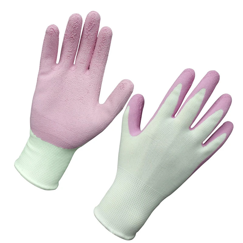 Spandex Nylon Liner Coated Black Sandy Latex Gloves