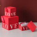 Τετράγωνο γάμο φανταχτερό κουτί δώρου χαρτιού με κορδέλα