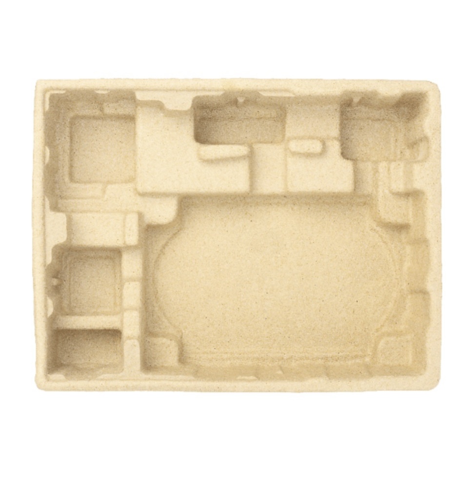 Biodegradable molded fiber protection for electronics