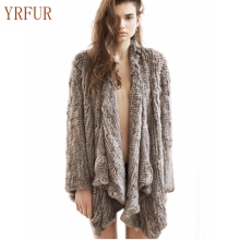 YR755 Hot Sale Women's Knitted Rabbit Fur Jackets Cardigan