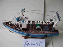 classic blue color, Fishing ship model / 45cm length /wooden boat model